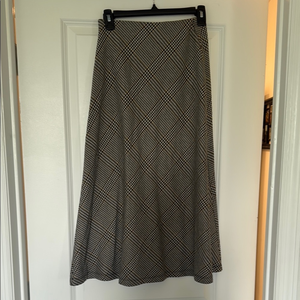 Mango Gray Maxi A-line Skirt for Work